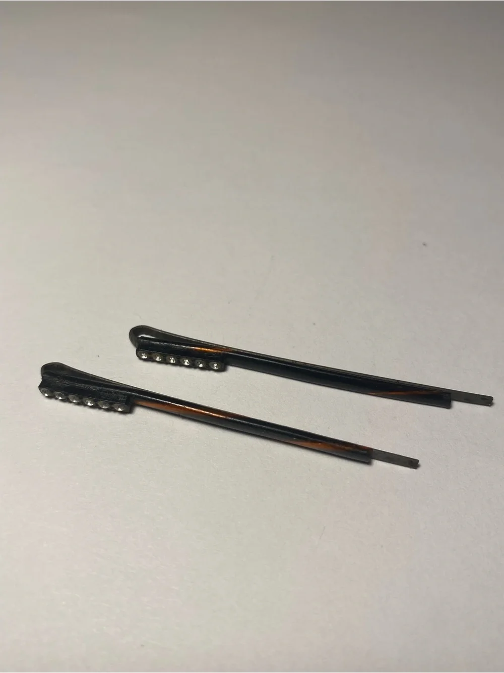 Rhinestone Accent Brown Hair Pins - Set of 2